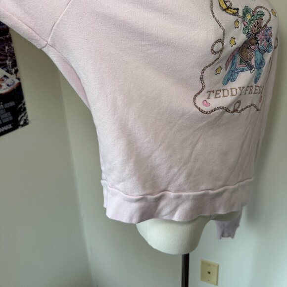 Teddy Fresh Embroidered Baby Pink Western Collared Crew Neck Sweatshirt - Picture 5 of 13